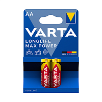 Батарейки Varta "Longlife Max Power" АА (LR06) алкалиновые, 2 штуки в блистере