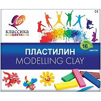 Пластилин Луч "Классика", 16 цветов, 320 гр, со стеком