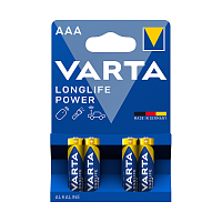 Батарейки Varta "Longlife Power" ААА (LR03) алкалиновые, 4 штуки в блистере