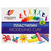 Пластилин Луч "Классика", 18 цветов, 360 гр, со стеком