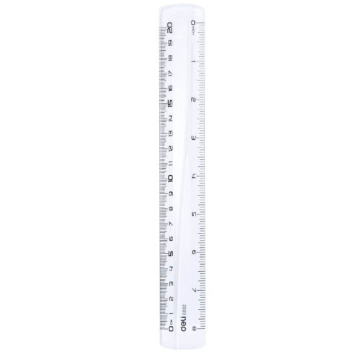 Линейка DELI "G00212" 20 см, прозрачная