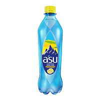 Вода минеральная A'SU "Лимон-лайм", газированная, пластик, 0.5 л