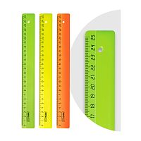 Линейка СТАММ "Neon" 25 см, неон, ассорти