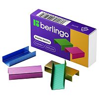 Скобы Berlingo для степлера №24/6, цветные, 1000 шт.