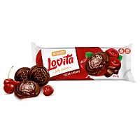 Печенье сдобное Roshen "Lovita Jelly Cookies", c желейной начинкой какао и вишня, 135 гр