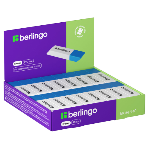 Ластик Berlingo "Eraze 940", комбинированный, 52х14х8 мм фото 2