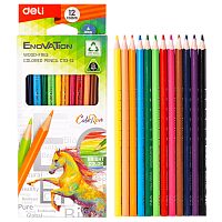 Карандаши цветные DELI "Enovation", 12 цветов, картон