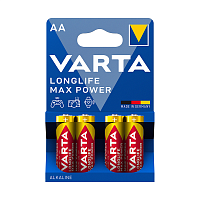 Батарейки Varta "Longlife Max Power" АА (LR06) алкалиновые, 4 штуки в блистере