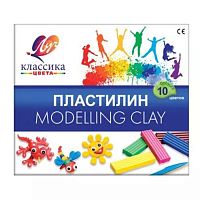 Пластилин Луч "Классика", 10 цветов, 200 гр, со стеком