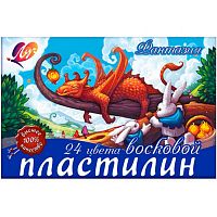 Пластилин восковой Луч "Фантазия" 24 цвета, 360 гр, со стеком